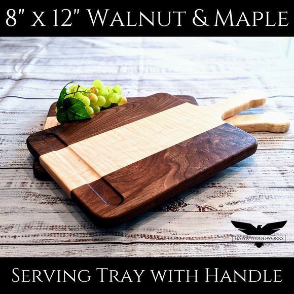 Walnut & Maple Hardwood Serving Tray